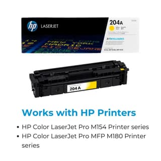 HP 204A Yellow Original LaserJet Toner Cartridge (CF512A)