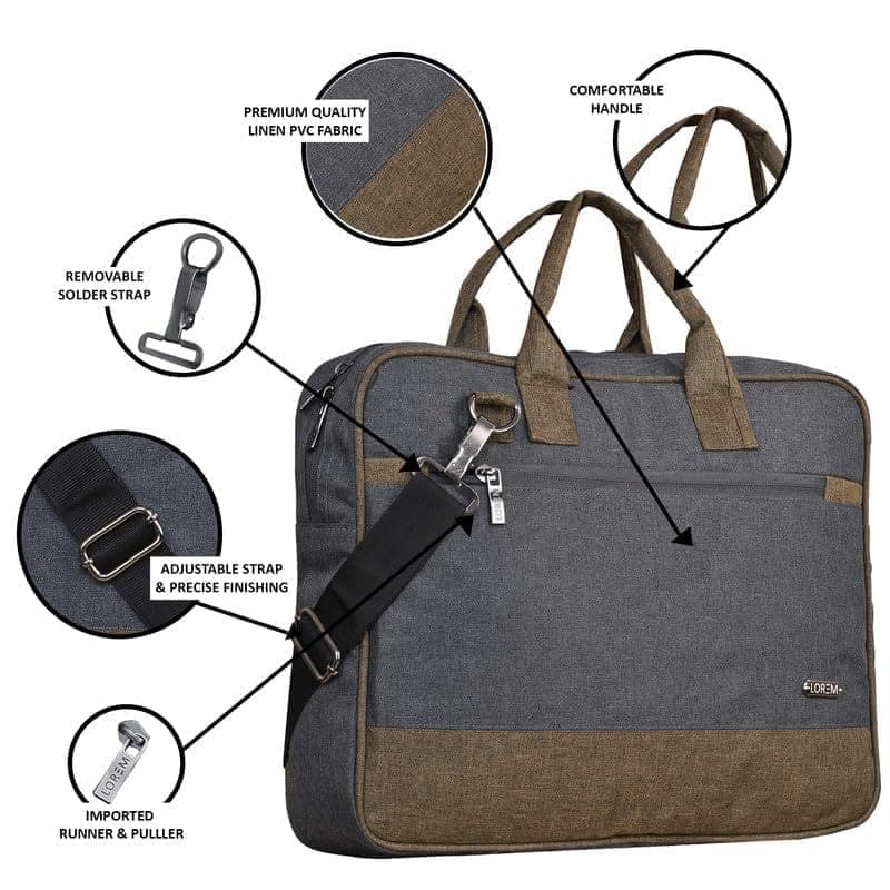LOREM 10L Faux Leather Messenger Bag For Men & Women-UF view 4