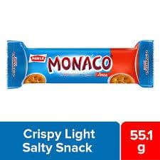 Parle Monaco Biscuit - Zeera, Crispy, Light, Salty Snack, 50 G + 5.1 G Pouch