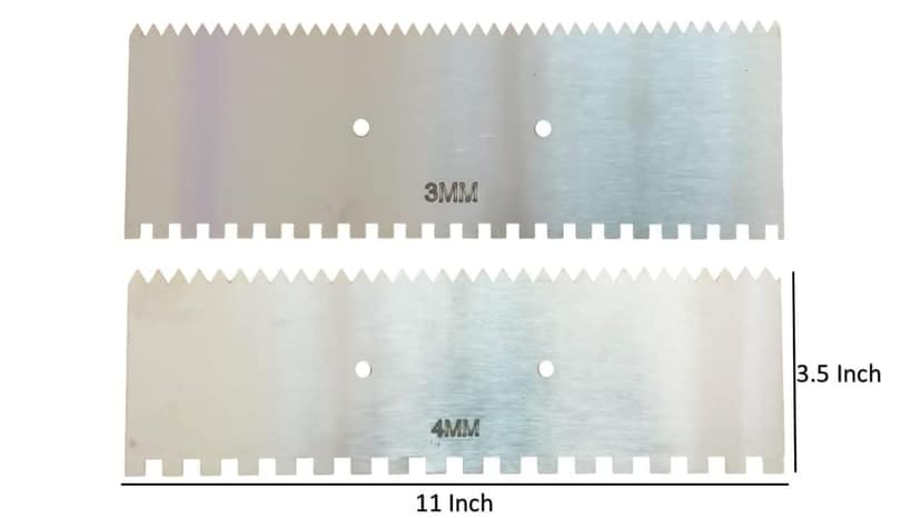 MD Style Square Notch Metal Trowel Fix Thickness for Flexible Resin Spreader Set, Reusable Trowel Scrapers for Epoxy, Fillers, Putty,Spackling Paste view 2