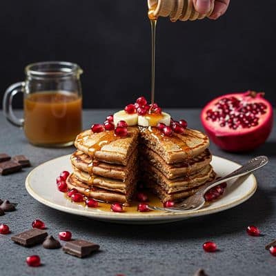 Chocochip And Pomegranate Pancakes