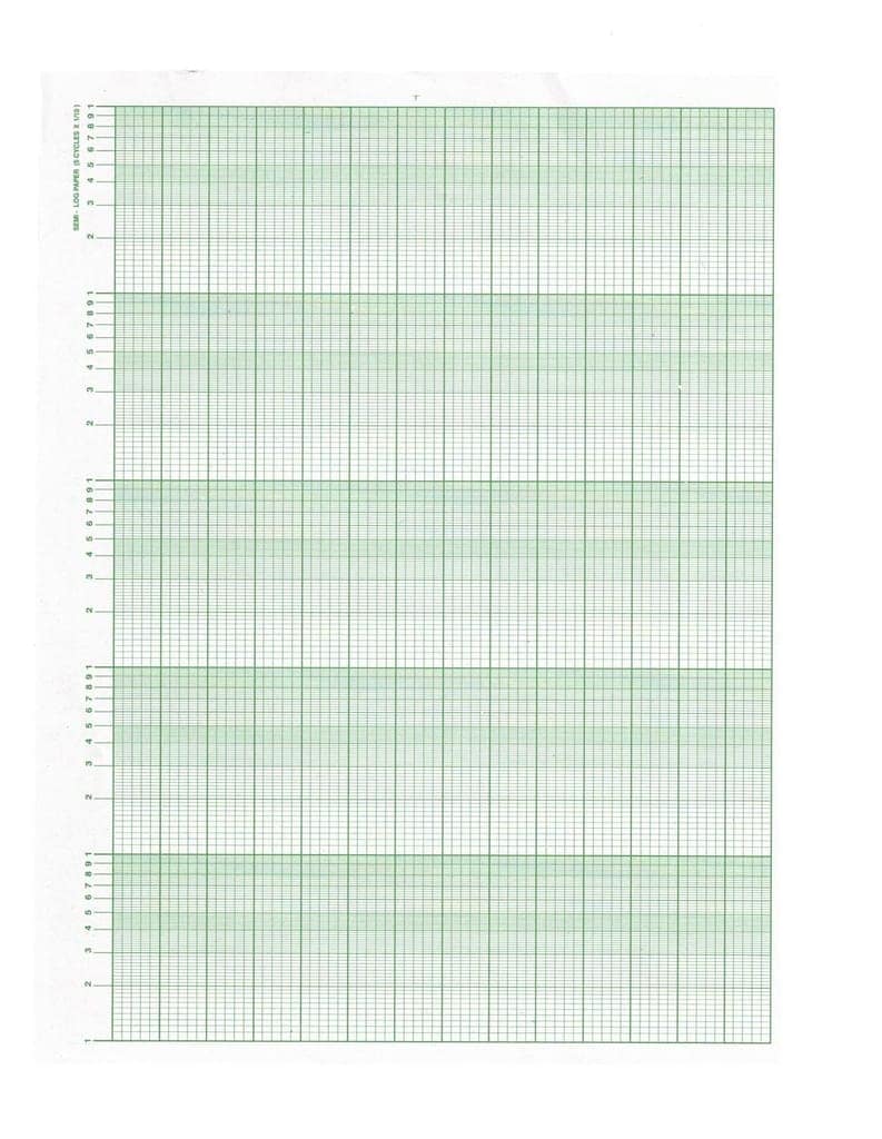 Semi Log Graph Paper A4 Size – Green (Pack of 100 Sheets) – 5-Cycle, 1 to 10 Log Scale – Semi-Logarithmic Graph Sheet for Engineering, Science, Math, Lab, Data Analysis & Exponential Plots