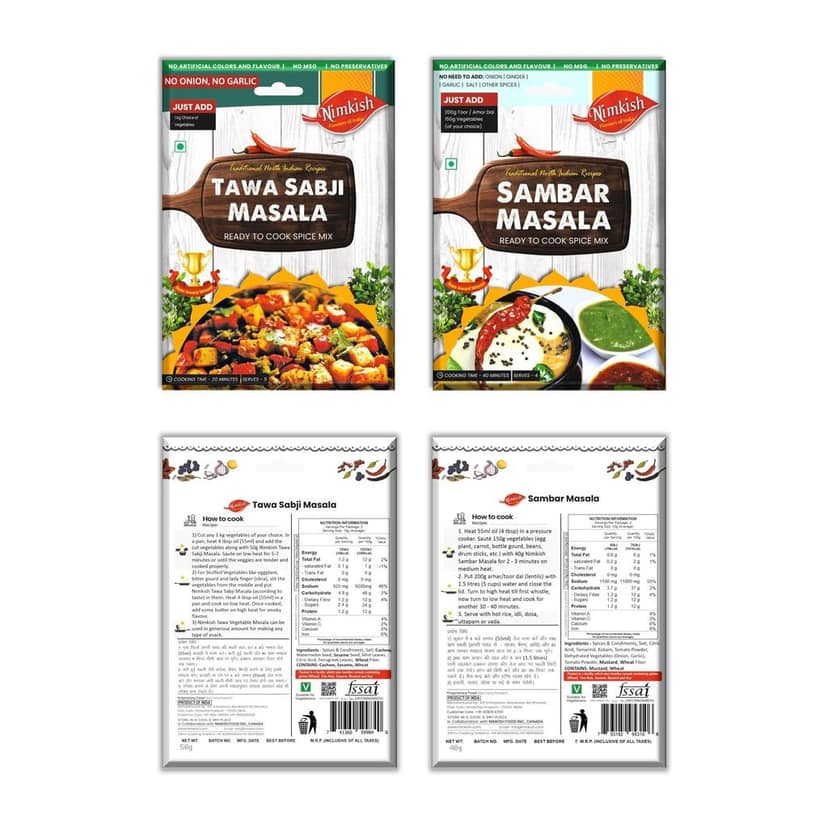 Nimkish Veg Curry Spice Combo Pack of 10 | Ready-to-Cook Indian Masala Premix | Value Kitchen Pack view 5