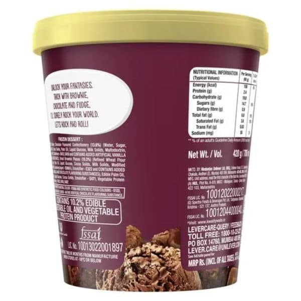 Kwality Wall's Choco Brownie Fudge (Family Pack) 700 Ml view 3