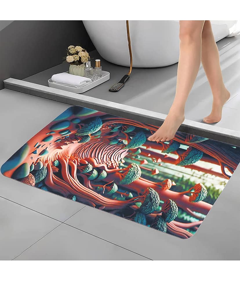BELLA TRUE Anti-skid Rubber Bath Mat Other Sizes cm ( Pack of 1 ) - Multicolor