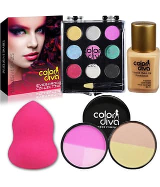 Adbeni Face & Eye Tuning Combo Makeup Pack & Eyeshadow, Foundation Makeup Kit 100