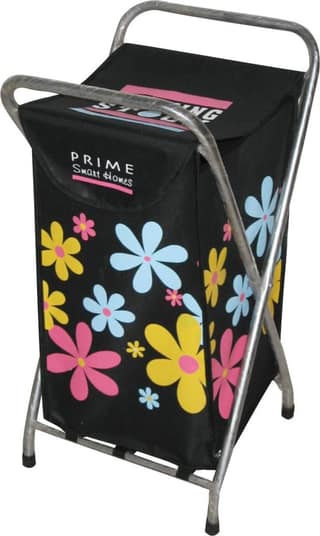 Roll over image to zoom in Jupiter Designer Laundry Bag Basket with Metal Stand - Symphony Black