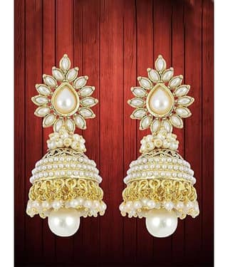 YOUBELLA Golden Jhumki Earrings ( Pack of 1 )