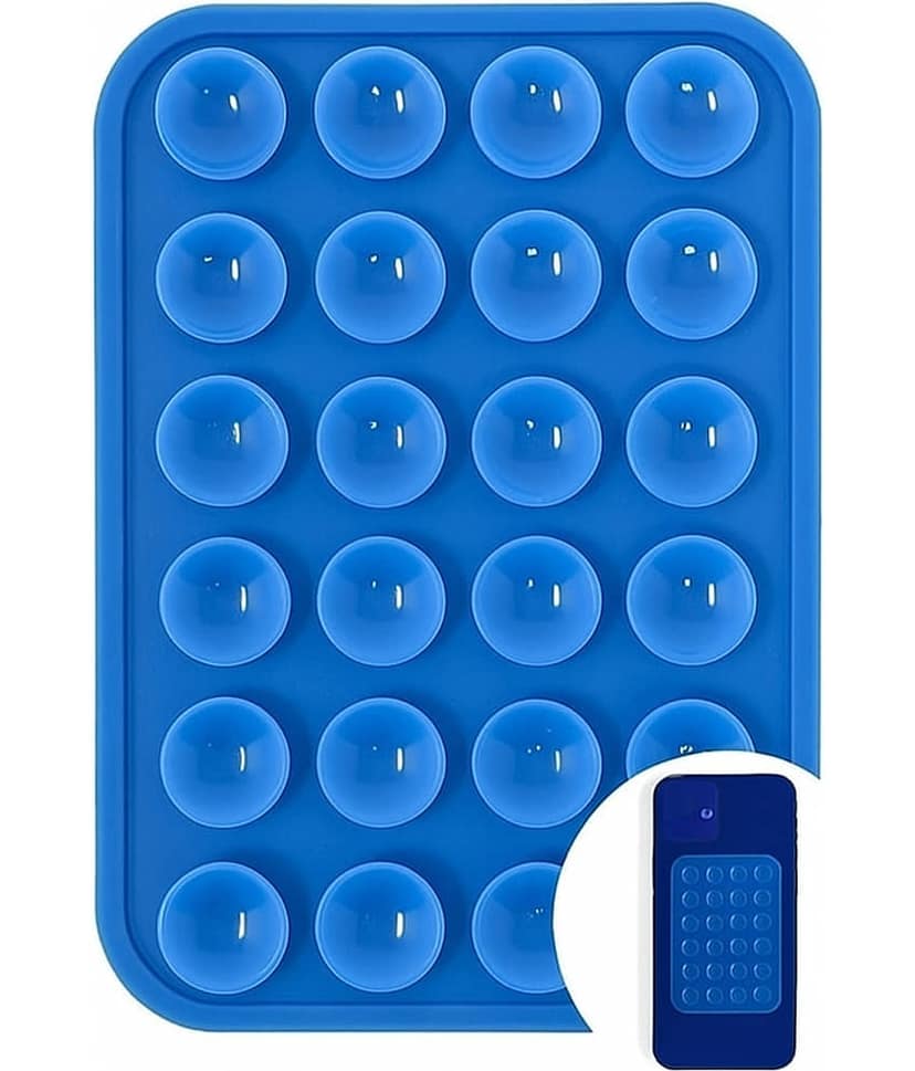 Suction Phone Case with 24 Cups | Silicone Hands-Free Mobile Cover for Wall, Mirror, Car Dashboard & Tiles | Universal Stick-On Holder for iPhone & Android Smartphones (Multicolor - 1 Pack ) view 2