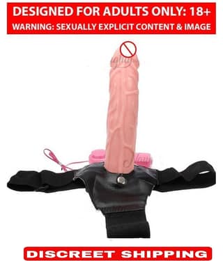 kamahouse 7 inch Big Hollow Strap On Dildo with Vibration and belt Female Sex Toy