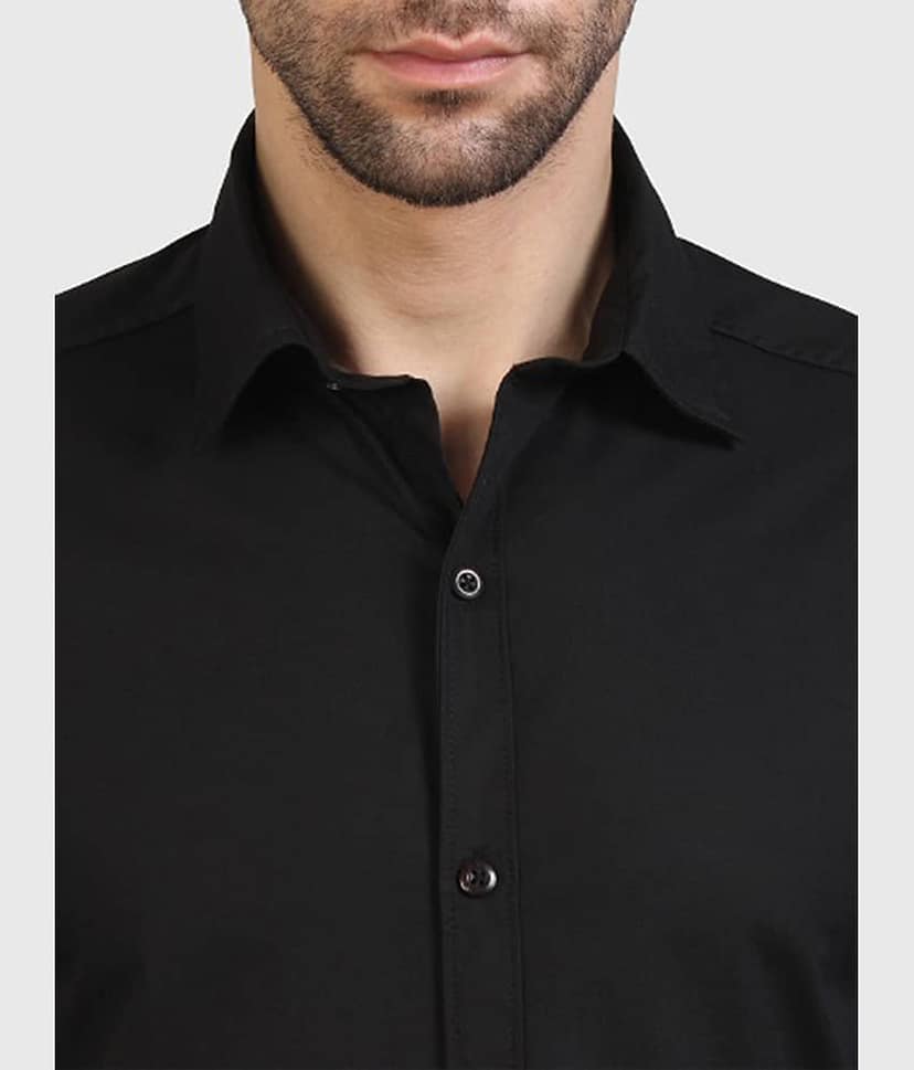 Life Roads - Black Cotton Slim Fit Men's Formal Shirt ( Pack of 1 ) view 2
