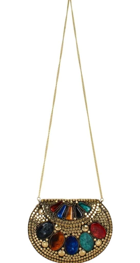 Women And Girls Stunning Jewel Mosaic Metal Clutch for Parties view 3