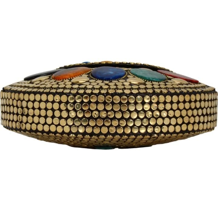 Women And Girls Stunning Jewel Mosaic Metal Clutch for Parties view 4