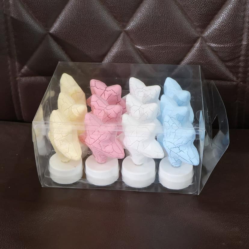 Star Shape LED Tealight Candles – Set of 12 Decorative Lights view 3