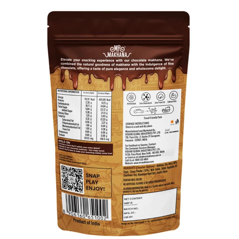Mr Makhana ChocoPop Chocolate Makhana Pack of 3 65g Each view 3