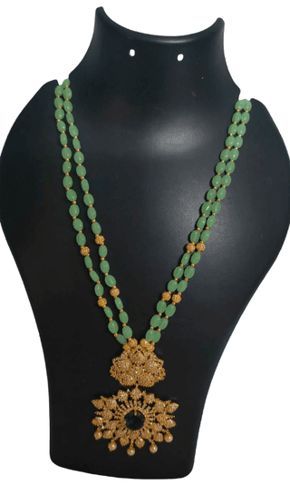 Crystal Faux Pearl Kundan Necklace