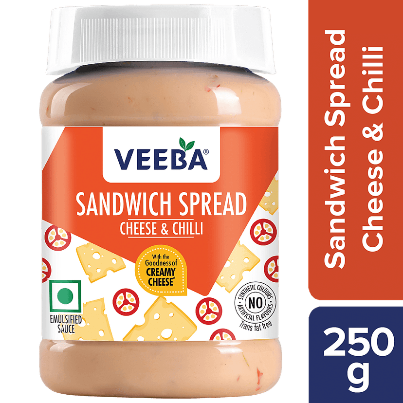Veeba Sandwich Spread Cheese & Chilli, 250 G