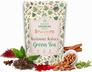 Brewora Kashmiri Kahwa Assorted Green Tea Pouch - 100g
