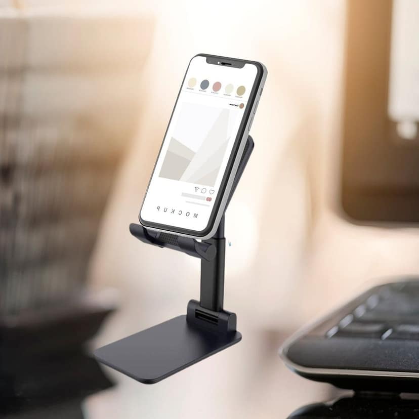 PHONE HOLDER FOR TABLE, FOLDABLE UNIVERSAL MOBILE STAND FOR DESK view 3