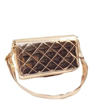 Magnifique Women's Hand/Sling/Side Bag/purse Polyurethane Western (Gold)