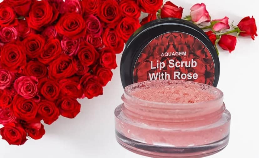 Aquagem skincare "All Natural Rose Lip Scrub" view 3