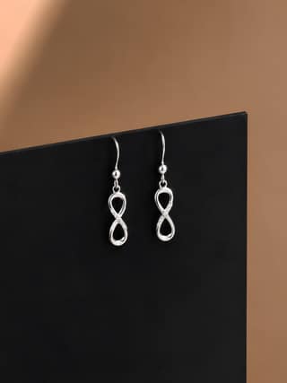 AXORA LIFE 925 Sterling Silver Infinity Drop Earrings with Cubic Zirconia for Women