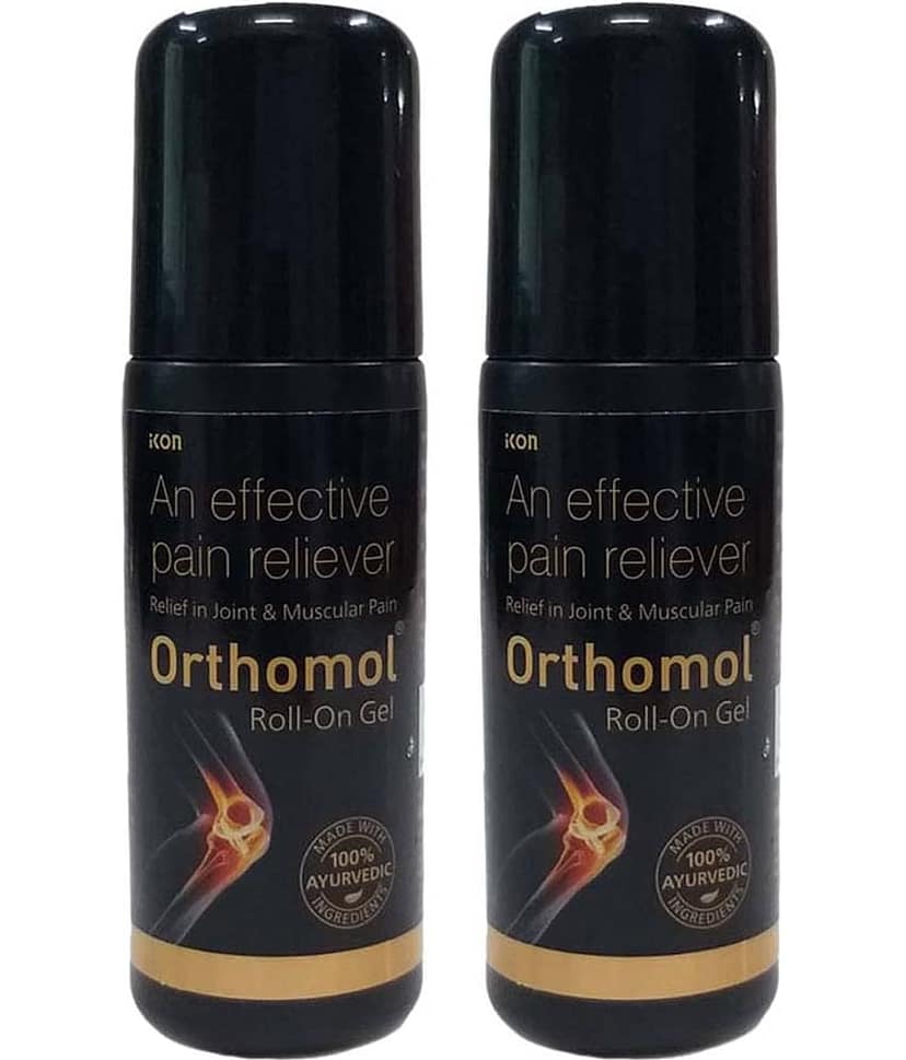 Orthomol Ayurvedic Pain Relief Roll-On for Joint Pain, Muscular Pain, Arthritis, (Pack Of 2)
