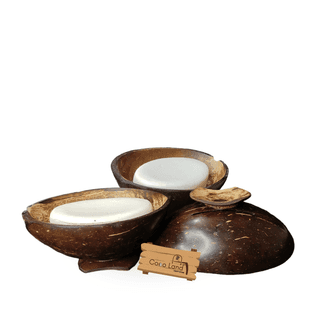 CocoLand Coconut Shell Soap Dish With base / Coconut Oil Polished