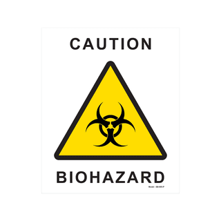 Biohazard Caution Sticker with Yellow Triangle Symbol - High-Visibility Safety Labels - Horizontal (Pack of 5, A3 Size) - Waterproof