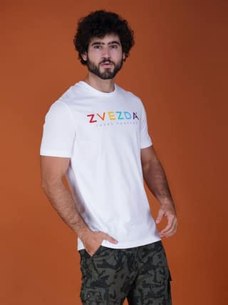 Men's Cotton Branded Tee White