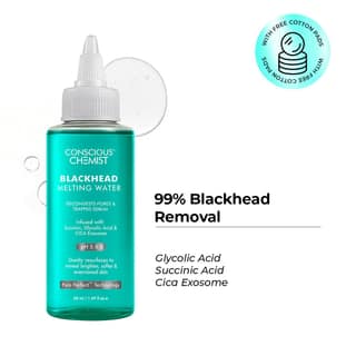 Conscious Chemist Blackhead Melting Water, Succinic, Glycolic Acid & CICA Exosome, Smooth Pores Men & Women - 50ml