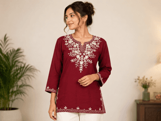 Women's Cotton Tunic Top | Handmade Soft & Breathable Casual Top | Stylish Everyday, Office & Travel Wear