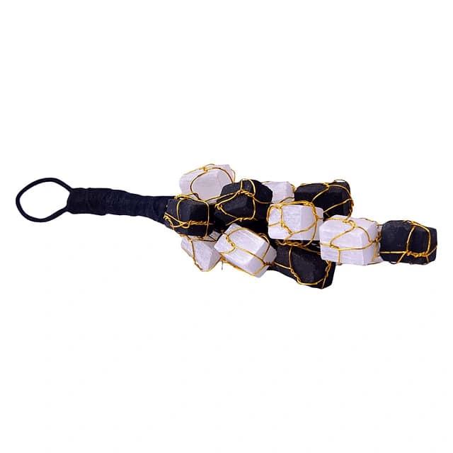 Black Tourmaline and Selenite Vastu Enterance Door Hanger for Protection from Negative Energy & Evil Eye(KI_108) by Krishna Impex view 2