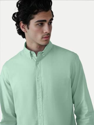 Mens Green Oxford shirt