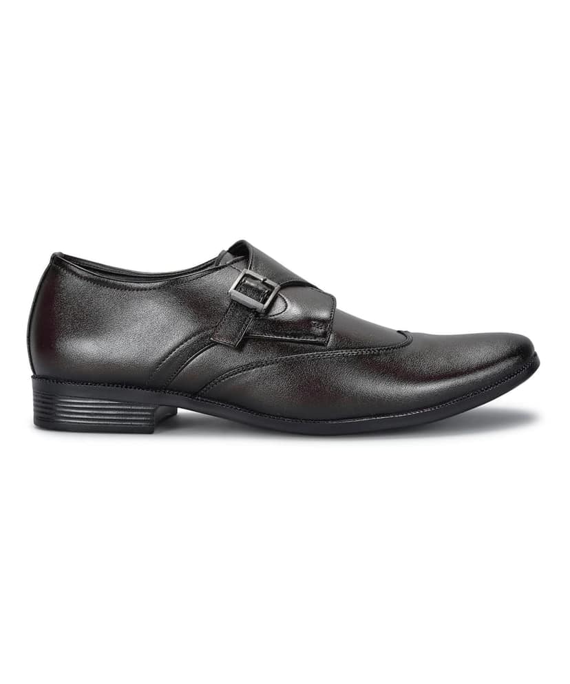 Paragon Men's Brown Formal Shoes with Buckle| Durable & Sturdy for Outdoor Wear view 2