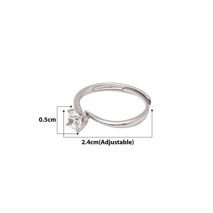 Silver Tiny Solitaire Ring view 4
