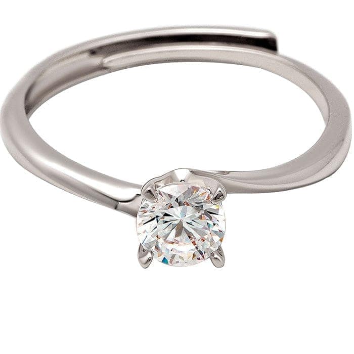 Silver Tiny Solitaire Ring view 5
