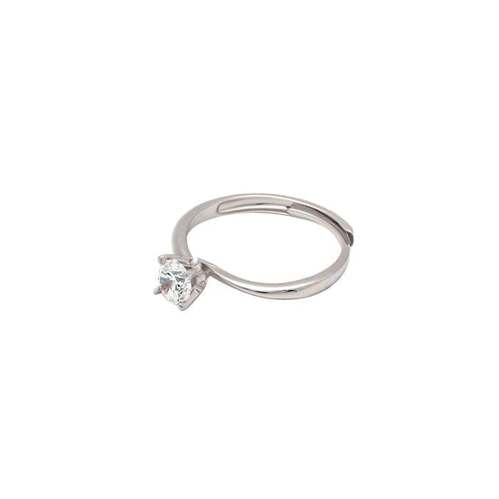 Silver Tiny Solitaire Ring view 6