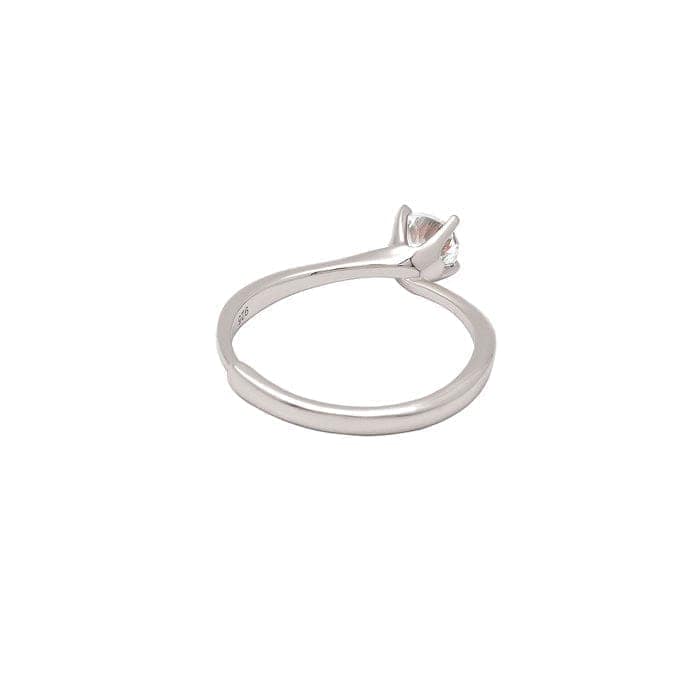 Silver Tiny Solitaire Ring view 7