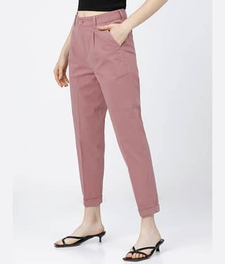 Tokyo Talkies Pack of 1 Cotton Blend Tapered Women's Casual Pants ( Multicolor )