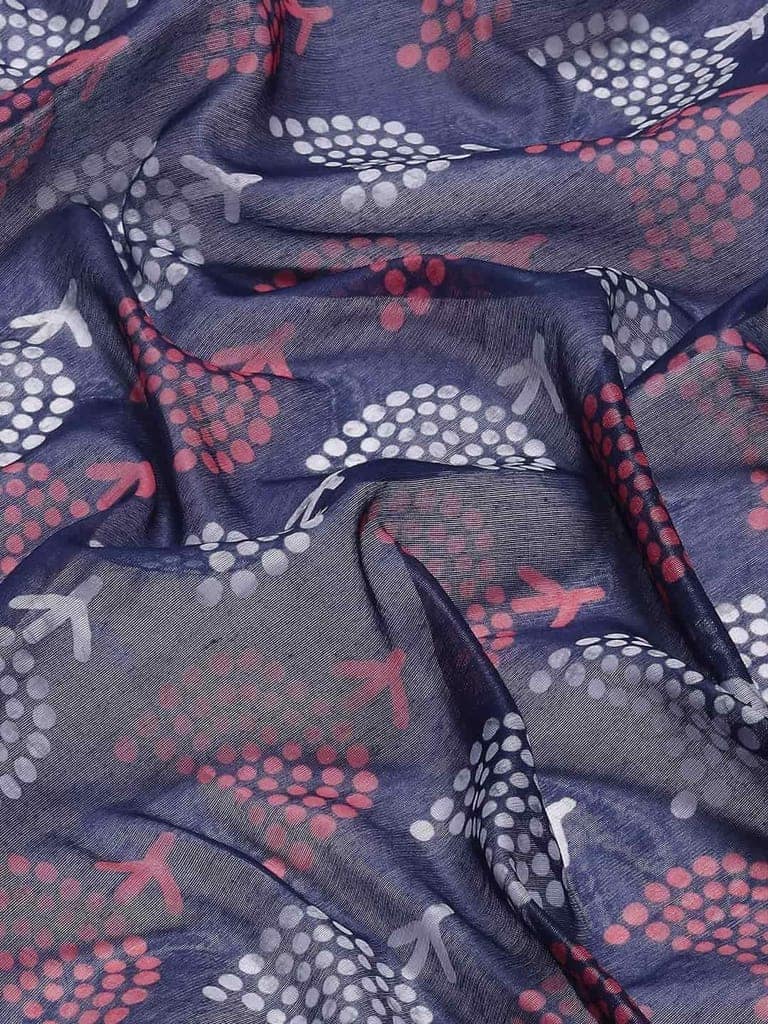 Women's Pure Cotton block print saree with unstiched blouse piece view 5