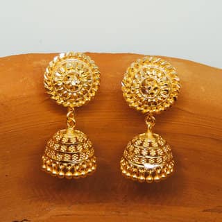 Traditional 1gm gold and micron plated jhumkis