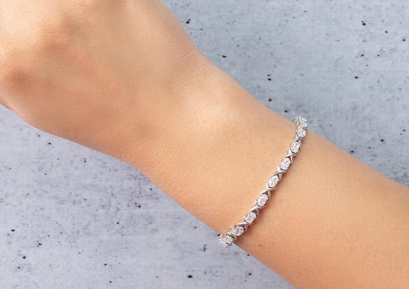 Interlinked Oval Tennis Bracelet view 4
