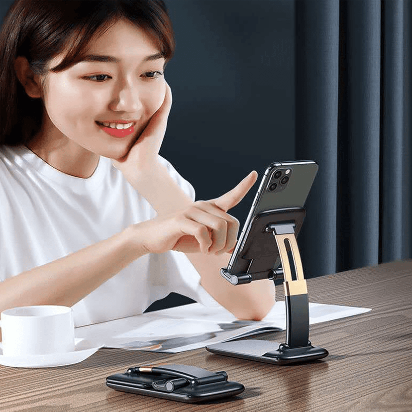 Phone Holder for Table, Foldable Universal Mobile Stand for Desk view 4