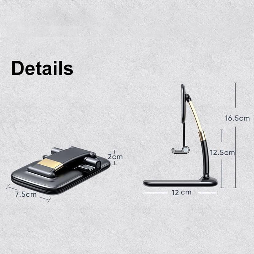 Phone Holder for Table, Foldable Universal Mobile Stand for Desk view 6
