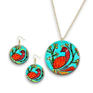 Gond Art on MDF Jewellery DIY kit by Penkraft