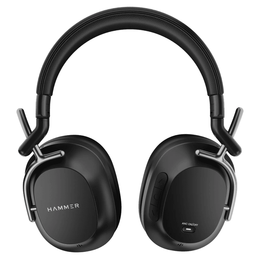 Hammer Bash Pro Wireless Headphones with 33 db Hybrid ANC & Quad Mics