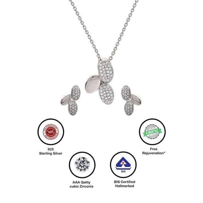 Silver Jasmine Pendant Set view 7