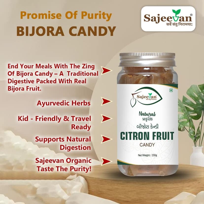 Natural Citron Candy | Mouth Freshener | Tangy Digestive Treat with Real Fruit | No Preservatives | Traditional Sweet Snack – 150g Jar view 4