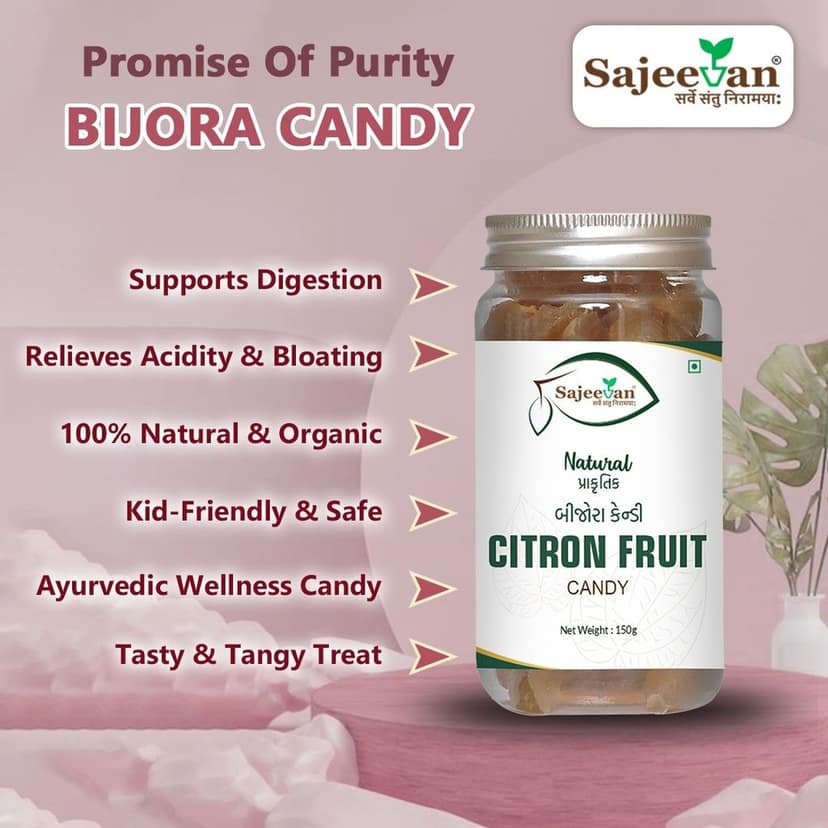 Natural Citron Candy | Mouth Freshener | Tangy Digestive Treat with Real Fruit | No Preservatives | Traditional Sweet Snack – 150g Jar view 5